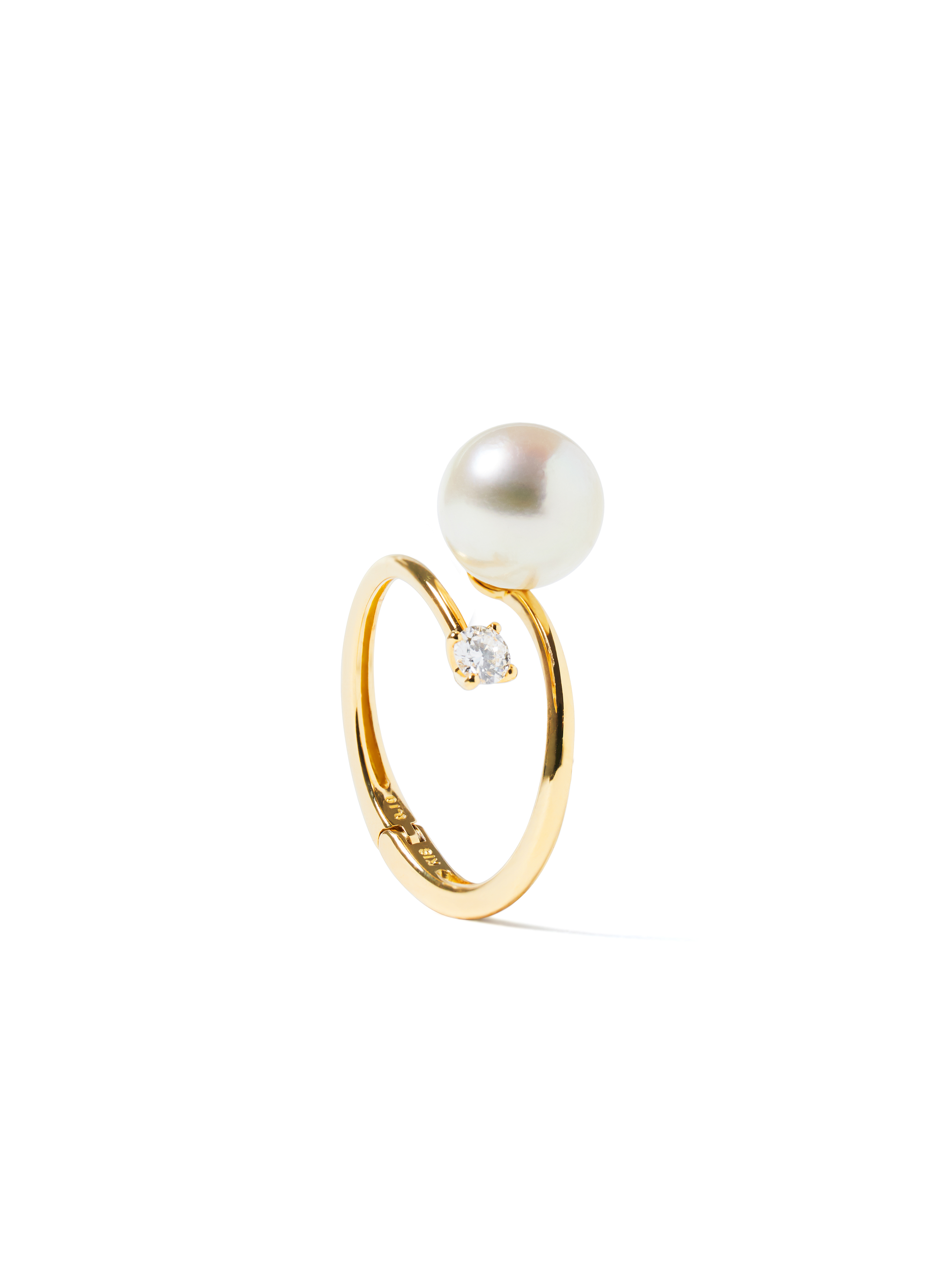 AKOYA 可調節珍珠單鑽戒