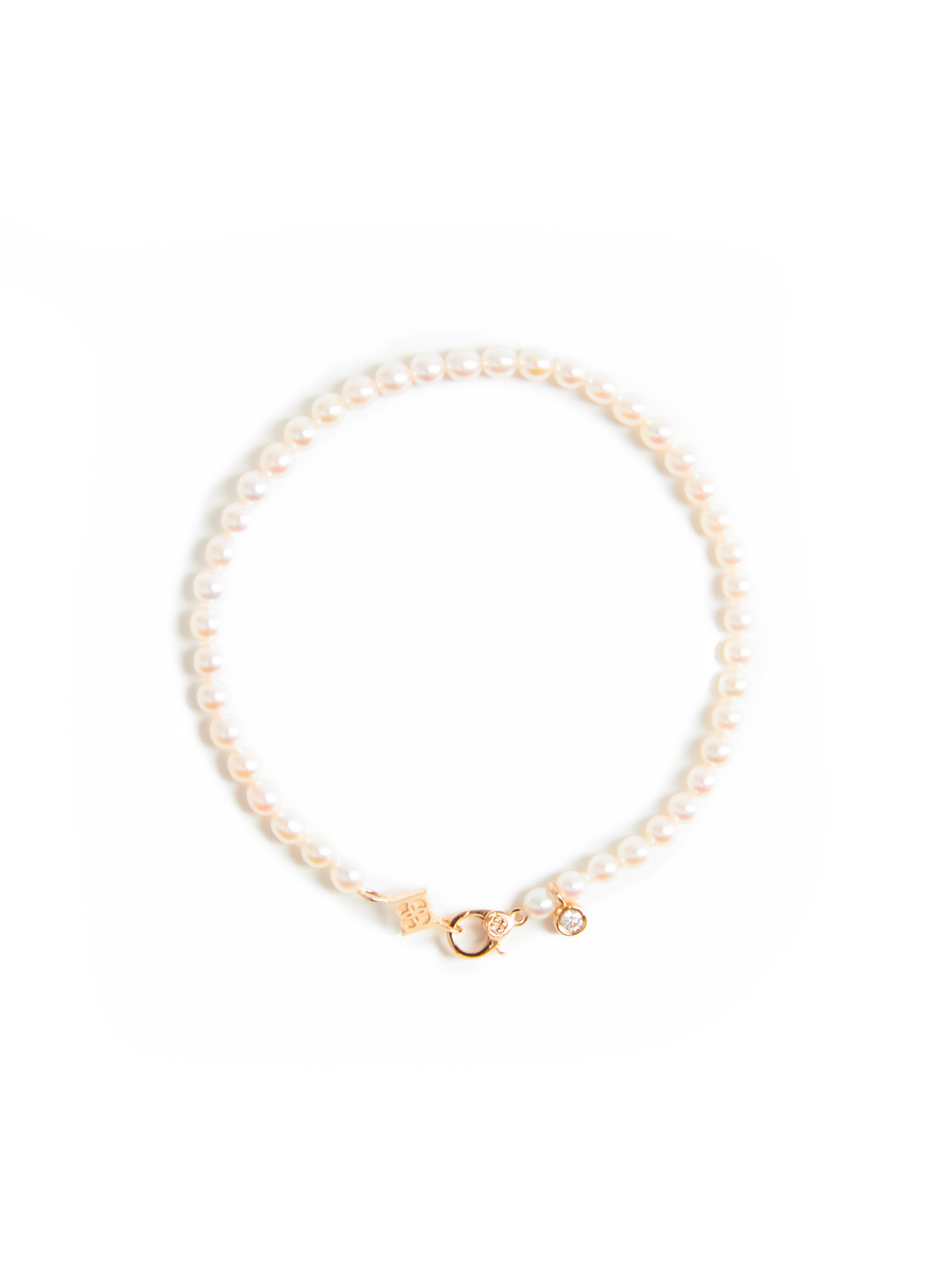 AKOYA 包鑲10分鑽珍珠手鏈