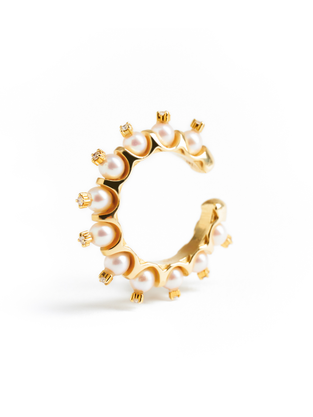 AKOYA 鑲鑽珍珠耳扣